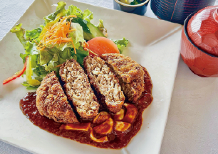 下北牛と茸のミンチカツセット