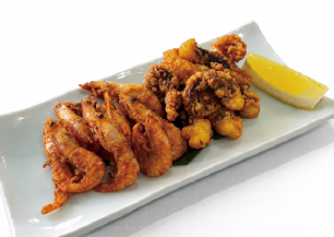 蛸と甘海老の唐揚げ