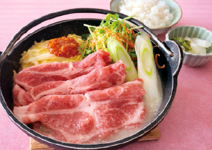 豚しゃぶごま豆乳鍋焼きうどん又は蕎麦